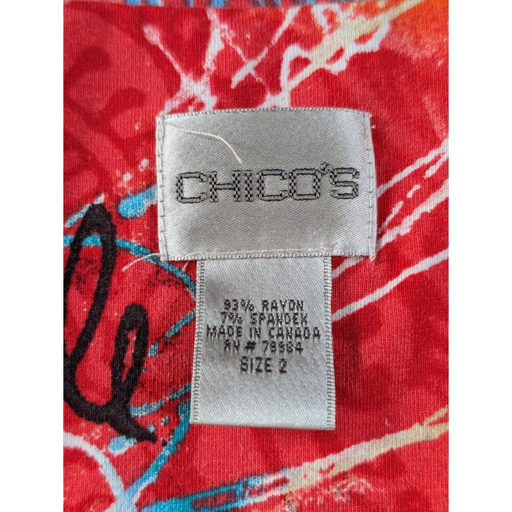 Vintage Y2K Chico's Tee Womens 2 Butterfly Graphic V Neck Short Sleeve Retro - Picture 5 of 7